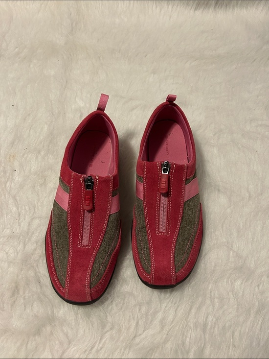 Lands' End Shoes - Lands' End Women's Pink and Olive Zip-Front Slip-On Sneakers